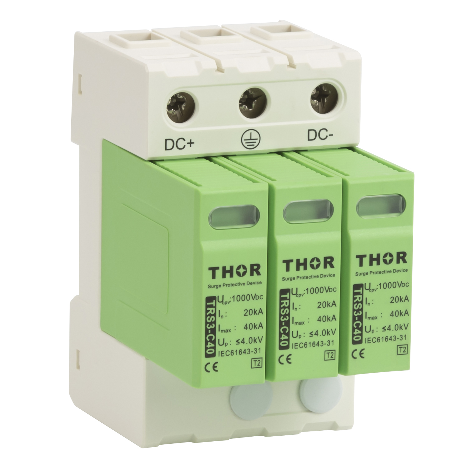 Type 1+ 2 DC photovoltaic surge protection device TRS3 series