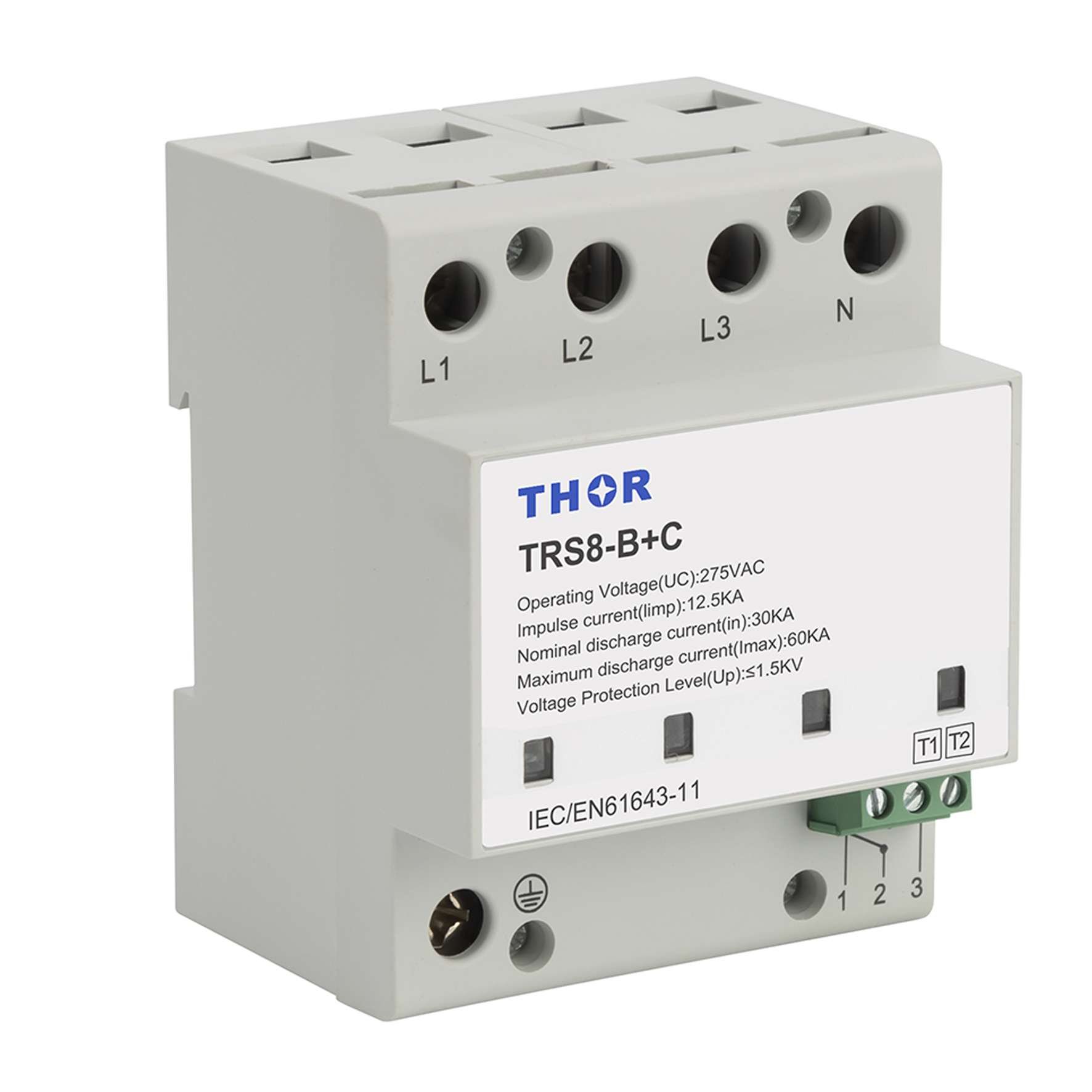Type 1+2 AC surge protection device TRS8 series